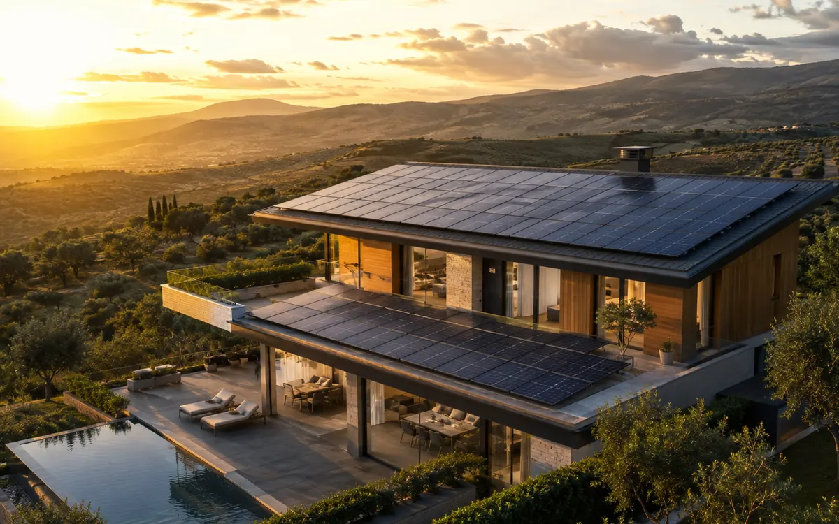 Impianto fotovoltaico ad alta potenza su edificio residenziale